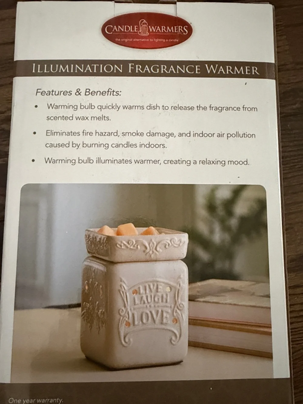 Illumination Fragrance Warmer - Cream Live Laugh Love